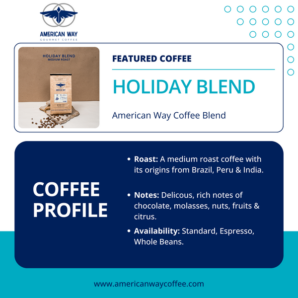 Medium Roast | Holiday Blend | Brazilian, Peruvian & Indian Coffee Blend