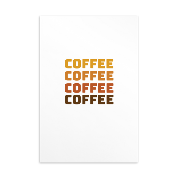 Coffee" postcard set featuring stylish design on durable matte paper. Perfect for sending heartfelt messages.